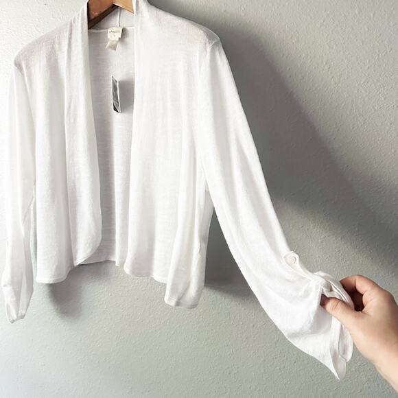 Chico's Size 3 Abigail Lightweight White Shrug Sweater‎ Women's Size XL NEW - Picture 2 of 8